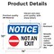 Signmission Not An Exit Sign With Symbol, 14 in W x Rectangle, Vinyl Decal OS-2PACK-NS-D-1014-L-15164 - alternate 2